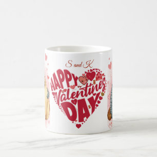 Mug Joyeuse Saint-Valentin Cœur Rouge et Nom