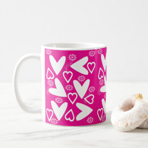 Mug Joyeuse Saint-Valentin Cœurs Blancs