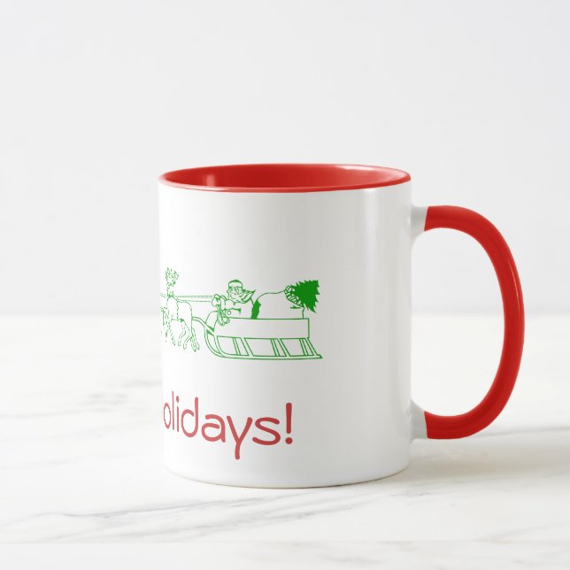 Mug - Joyeuses fêtes avec Père Noël Sleigh  (Droite)