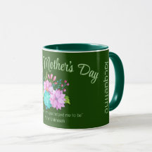 Joyeuses Fleurs de la Fête des Mères et TEXTE VERT