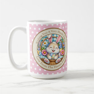 Mug Joyeuses Pâques avec un lapin mignon, des œufs et 