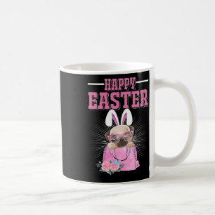 Mug Joyeuses Pâques Chien Drôle Pug Lapin _1