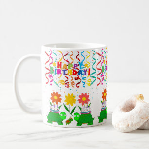 Mug Joyeuses tortues de cochon d'anniversaire