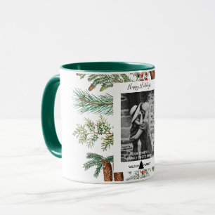 Mug Joyeuses vacances Famille Photo Pine Noël