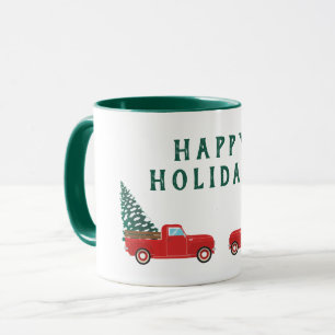 Mug Joyeuses vacances Petit Camion Camion Arbres de No