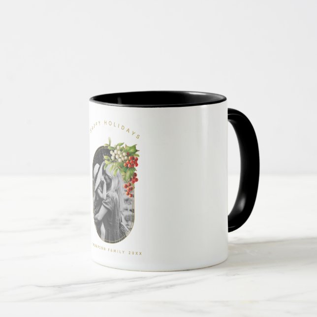 Mug Joyeuses vacances Photo personnalisée Noël de fami (Devant droit)