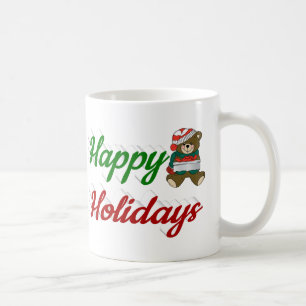 Mug Joyeuses vacances Teddy Bear Noël demi-script