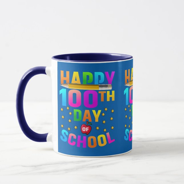 Mug Joyeux 100e jour d'école pour enseignants et étudi (Gauche)