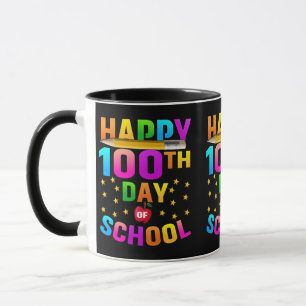 Mug Joyeux 100e jour d'école pour enseignants et étudi