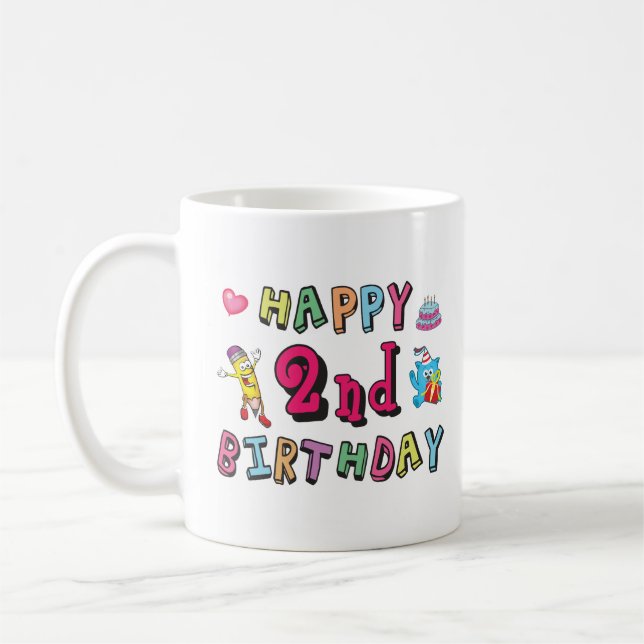 Mug Joyeux 2e anniversaire. 2 ans avant jour. (Gauche)