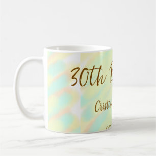 Mug Joyeux 30e anniversaire jaune orange aquarelle mod