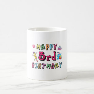 Mug Joyeux 3ème anniversaire voeux d'anniversaire 3 an