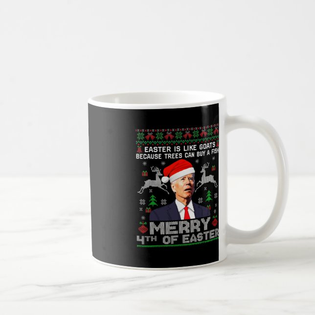Mug Joyeux 4 e Pâques Amusants Biden Mauvais Noël Homm (Droite)