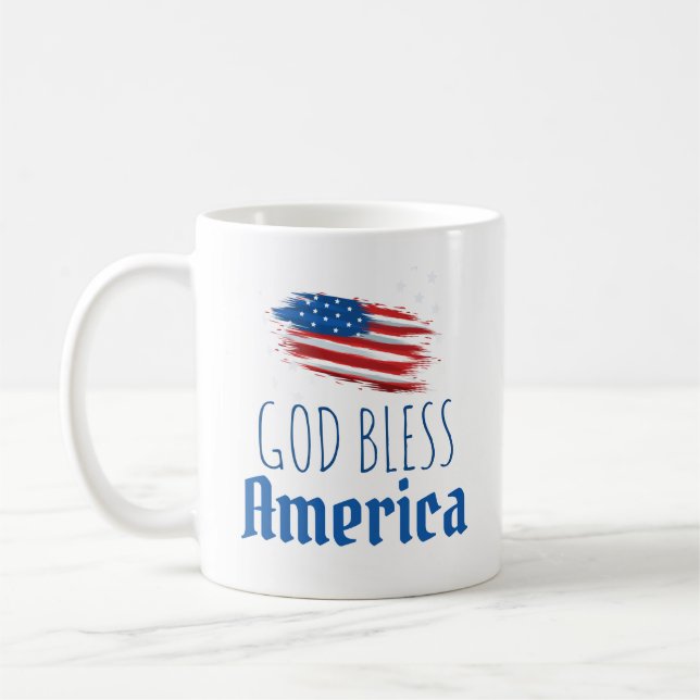 Mug Joyeux 4 Juillet 4 Juillet DIEU BÉNÉFICIE L'AMÉRIQ (Gauche)