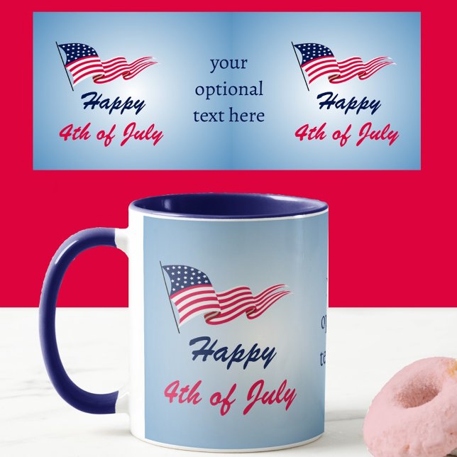 Mug Joyeux 4 juillet avec la promotion du drapeau amér (Créateur téléchargé)