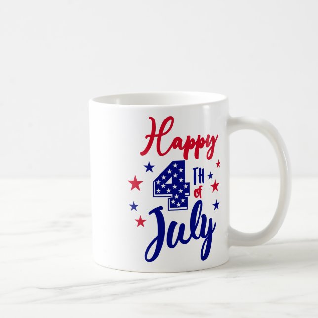 Mug Joyeux 4 juillet patriotique américain Drapeau Hom (Droite)