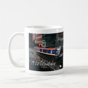 Mug Joyeux 81e anniversaire bateau de canal