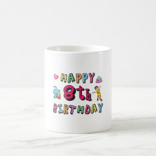 Mug Joyeux 8e anniversaire. Surprise de 8 ans