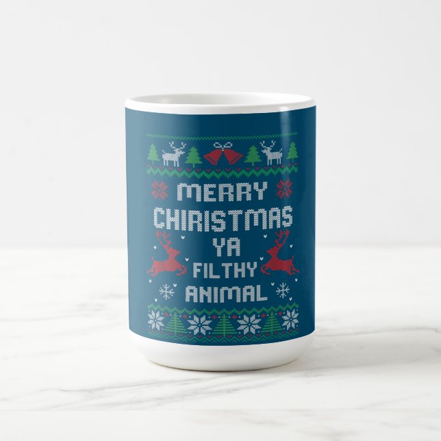 Mug Joyeux animal de Noël sale Ya Great (Centre)