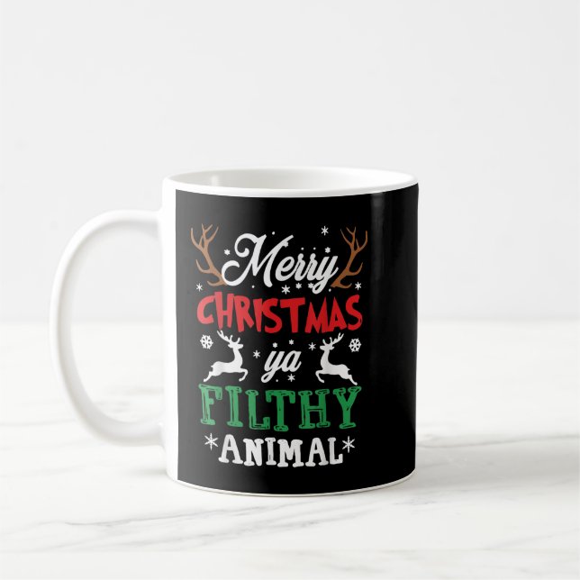 Mug Joyeux animal de Noël sale Ya Xmas Pyjama (Gauche)
