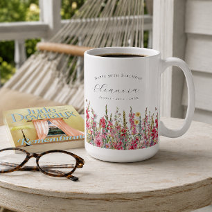 Mug Joyeux Anniversaire 50 ans Fleur de Naissance d'Ao