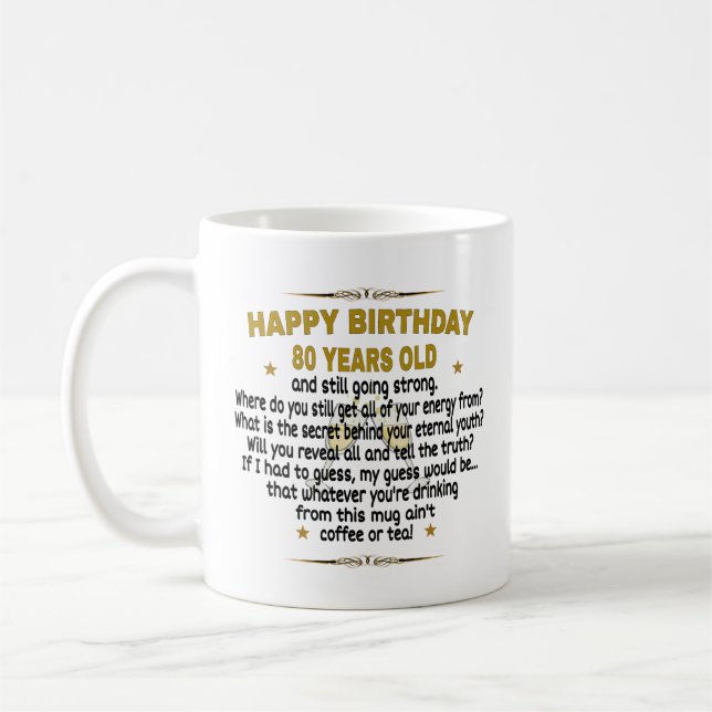 Mug  Joyeux anniversaire 80 ans (Gauche)