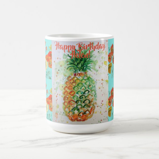 Mug Joyeux Anniversaire Anniversaire Art Orange Poppy  (Centre)