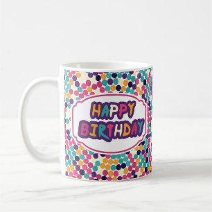 Mug Joyeux anniversaire avec texte personnalisé Cercle
