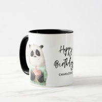 Joyeux Anniversaire Cute Panda Cake Nom personnali