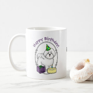 Mug Joyeux anniversaire (fête) Bichon Frise Dog - mign