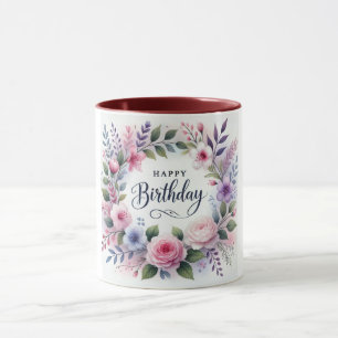 Mug Joyeux anniversaire Floral Wreath Beauté