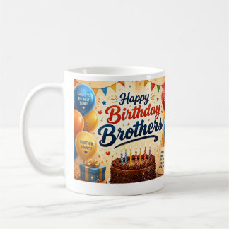 Mug Joyeux Anniversaire Frères Célébration