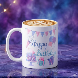 Mug Joyeux Anniversaire – Gâteau et Ballons Inspirés d