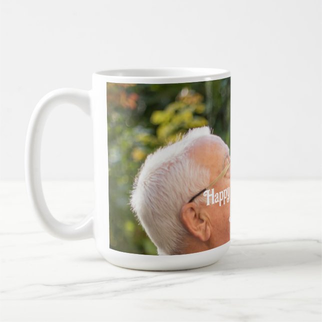 Mug Joyeux anniversaire grand-père personnalisez la ph (Gauche)
