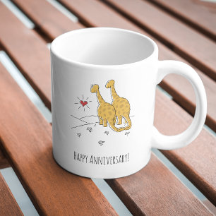 Mug Joyeux anniversaire Mariage marié couple Dinosaure