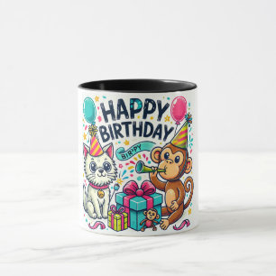 Mug Joyeux anniversaire Quirky Animal Party