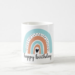 Mug Joyeux anniversaire Rainbow Blue Peach