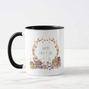 Mug Joyeux automne Y'all   Illustrations Rustiques de