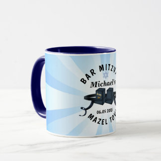 Mug Joyeux Bar Mitzvah 20XX Fête Bleu Personnaliser