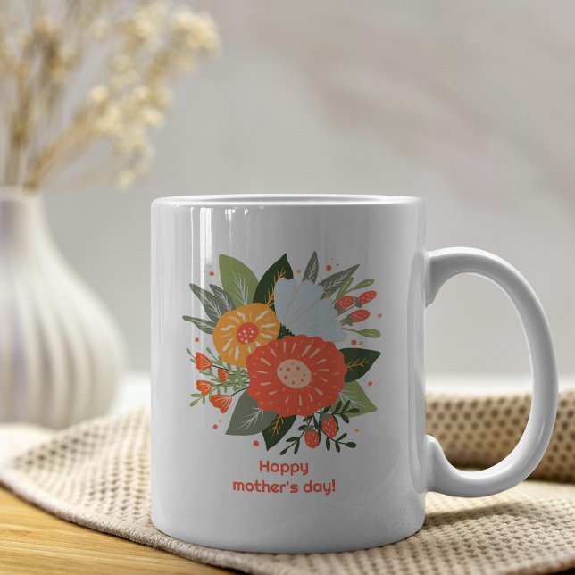 Mug Joyeux bouquet fleuri de la journée de la mère (Créateur téléchargé)