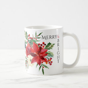 Mug Joyeux Bright Elegant Poinsettia Floral Noël