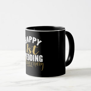 Mug Joyeux cadeau de couple marié pour le 1er Mariage 