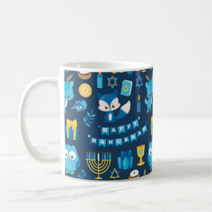Mug Joyeux cadeau Hanoukka Menorah Sufganiyot Cute Owl