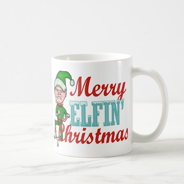 Mug Joyeux calembour féerique drôle de Noël d'Elf (Droite)
