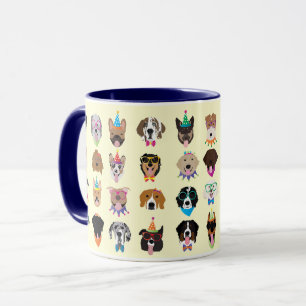 Mug Joyeux Chien d'Anniversaire Face À Des Animaux Vai