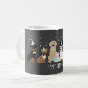 Mug Joyeux Chiens de fête d'anniversaire