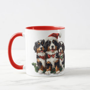 Mug Joyeux Chiens de montagne bernois de Noël