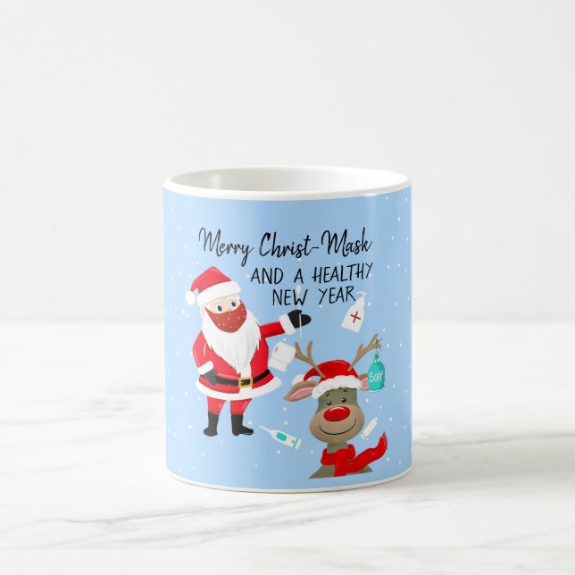 Mug joyeux Christ-masque et une carte postale saine po (Centre)