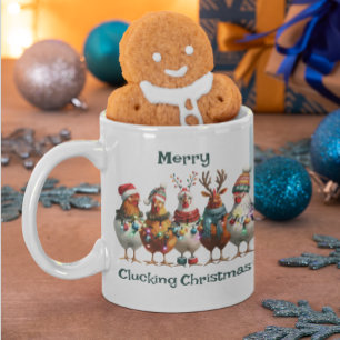 Mug Joyeux clucage Noël Turquoise poulet vert