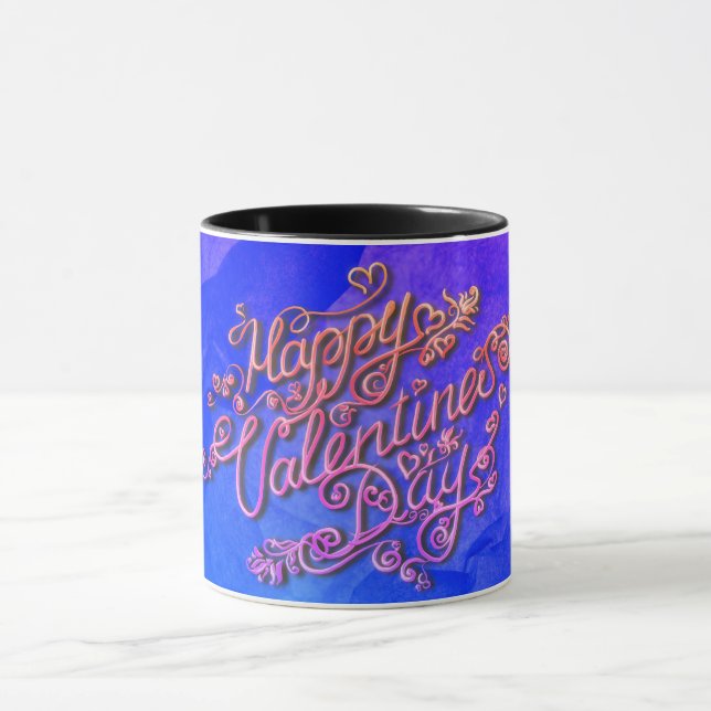 Mug Joyeux coeur bleu de la Saint-Valentin (Centre)